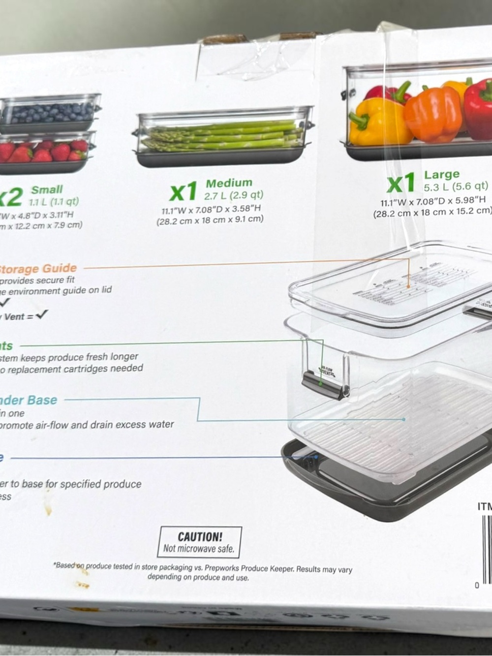 Progressive ProKeeper Produce Storage Stackable Container Stay-Fresh Vent System - Picture 2 of 3